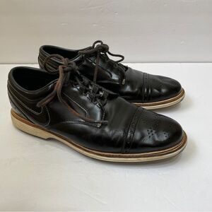 NIKE LUNAR CLAYTON GOLF SHOES IN BLACK LEATHER